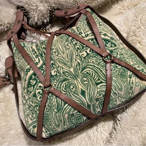 Juicy Couture Velour Equestrian Inspired Shoulder Bag w/ Leather & Logo Details - Picture 4 of 4